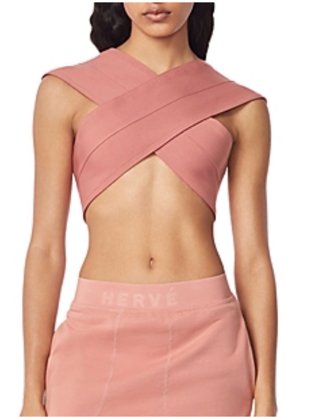 Hervé Léger bandage crop top in color praline